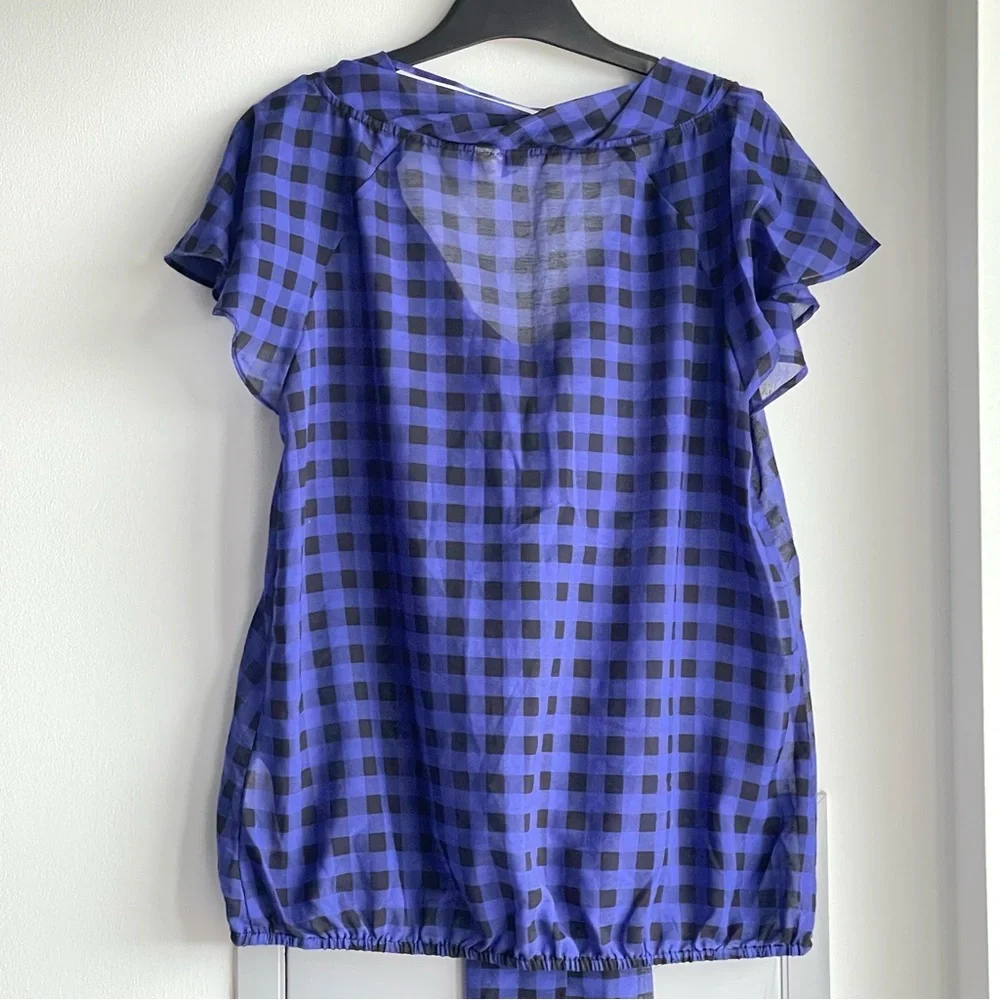 💗 H&M Purple Gingham Blouse - Picture 3 of 7